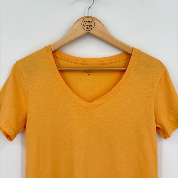 Athleta Organic Daily Crop V-Neck Tee, Sz XS, Tuscan Gold Boxy Workout Cotton - Picture 3 of 8